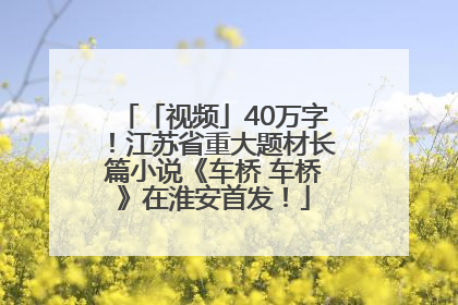 「视频」40万字！江苏省重大题材长篇小说《车桥 车桥》在淮安首发！