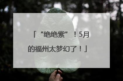 “绝绝紫”！5月的福州太梦幻了！