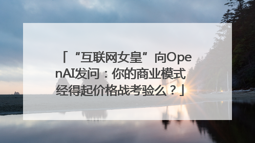 “互联网女皇”向OpenAI发问：你的商业模式经得起价格战考验么？