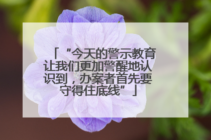 “今天的警示教育让我们更加警醒地认识到，办案者首先要守得住底线”