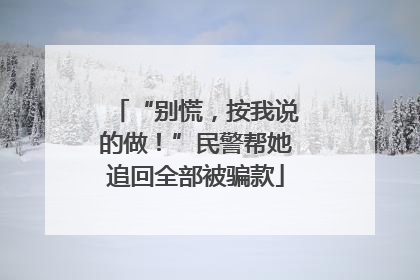 “别慌，按我说的做！”民警帮她追回全部被骗款