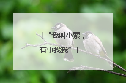 “我叫小索，有事找我”