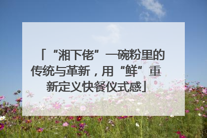 “湘下佬”一碗粉里的传统与革新，用“鲜”重新定义快餐仪式感