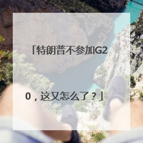 特朗普不参加G20，这又怎么了？
