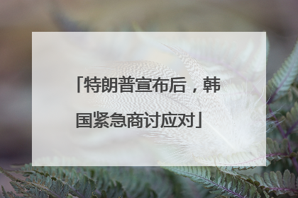 特朗普宣布后，韩国紧急商讨应对