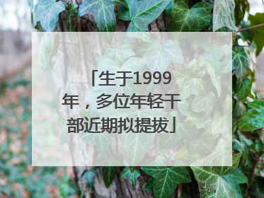 生于1999年，多位年轻干部近期拟提拔