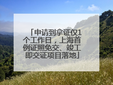 申请到拿证仅1个工作日，上海首例证照免交、竣工即交证项目落地