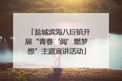盐城滨海八巨镇开展“青春‘阅’燃梦想”主题宣讲活动