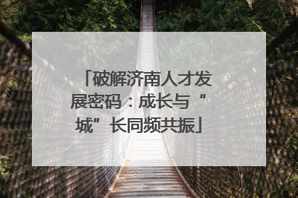 破解济南人才发展密码：成长与“城”长同频共振