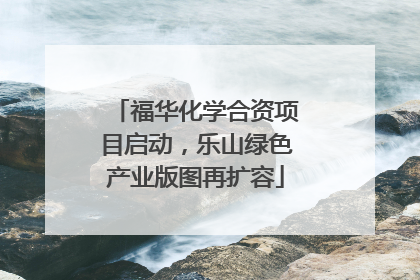 福华化学合资项目启动，乐山绿色产业版图再扩容