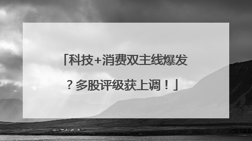 科技+消费双主线爆发？多股评级获上调！