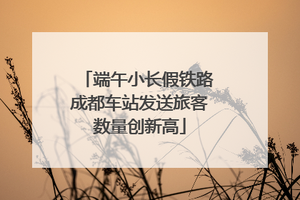 端午小长假铁路成都车站发送旅客数量创新高