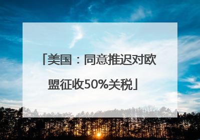 美国：同意推迟对欧盟征收50%关税
