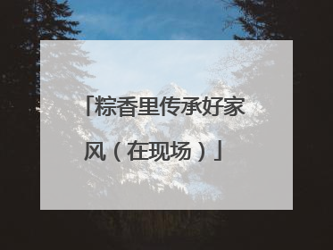 粽香里传承好家风（在现场）