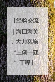 经验交流｜海口海关：大力实施“三创一建”工程