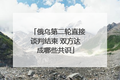 俄乌第二轮直接谈判结束 双方达成哪些共识