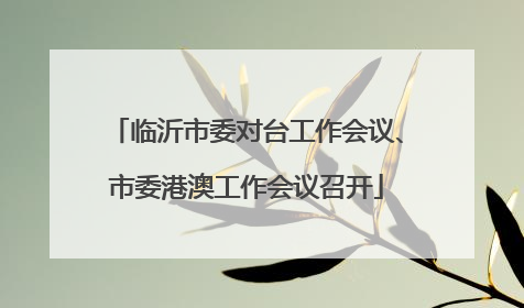 临沂市委对台工作会议、市委港澳工作会议召开