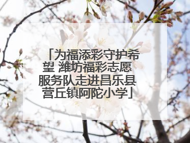 为福添彩守护希望 潍坊福彩志愿服务队走进昌乐县营丘镇阿陀小学