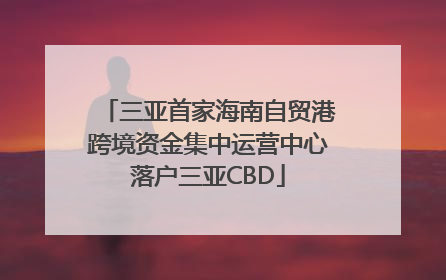 三亚首家海南自贸港跨境资金集中运营中心落户三亚CBD