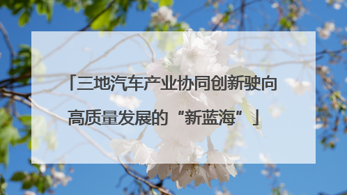 三地汽车产业协同创新驶向高质量发展的“新蓝海”
