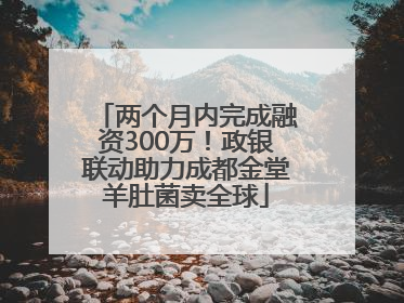 两个月内完成融资300万！政银联动助力成都金堂羊肚菌卖全球