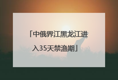 中俄界江黑龙江进入35天禁渔期