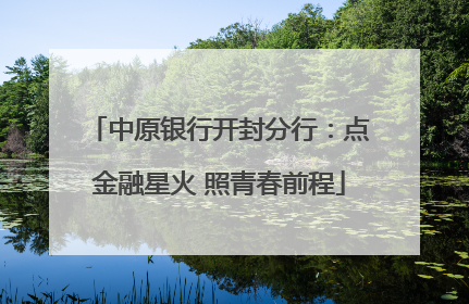 中原银行开封分行：点金融星火 照青春前程
