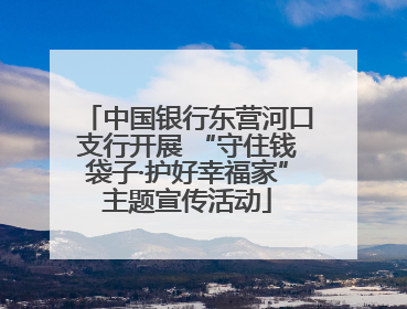 中国银行东营河口支行开展 “守住钱袋子·护好幸福家”主题宣传活动