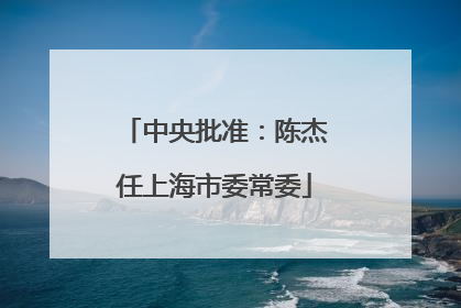 中央批准：陈杰任上海市委常委