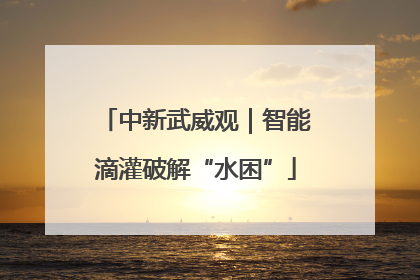 中新武威观｜智能滴灌破解“水困”