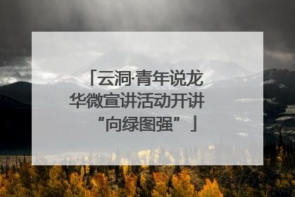 云洞·青年说龙华微宣讲活动开讲“向绿图强”
