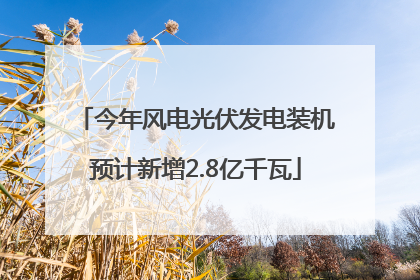 今年风电光伏发电装机预计新增2.8亿千瓦