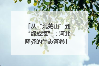 从“荒芜山”到“绿成海”：河北隆尧的生态答卷