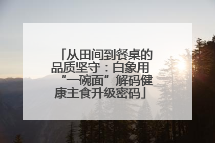 从田间到餐桌的品质坚守：白象用“一碗面”解码健康主食升级密码
