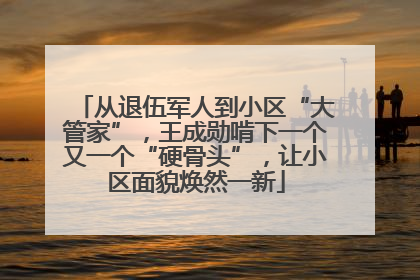 从退伍军人到小区“大管家”，王成勋啃下一个又一个“硬骨头”，让小区面貌焕然一新