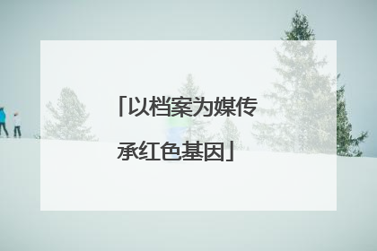 以档案为媒传承红色基因