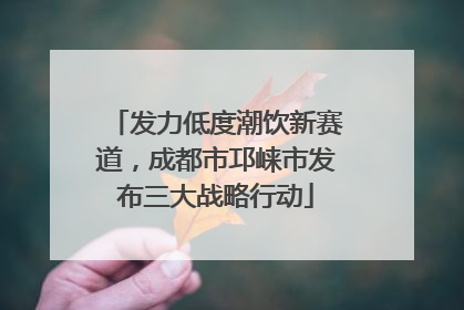 发力低度潮饮新赛道，成都市邛崃市发布三大战略行动