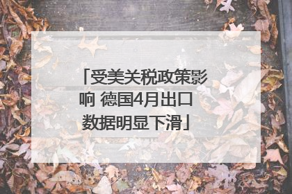 受美关税政策影响 德国4月出口数据明显下滑