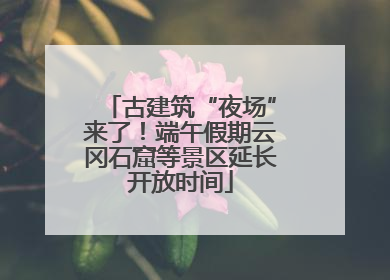 古建筑“夜场”来了！端午假期云冈石窟等景区延长开放时间