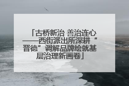 古桥新治 善治连心——西街派出所深耕“晋德”调解品牌绘就基层治理新画卷