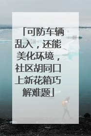 可防车辆乱入，还能美化环境，社区胡同口上新花箱巧解难题