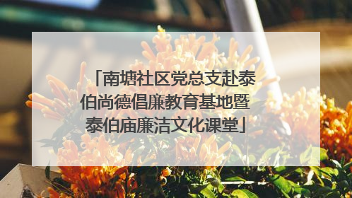 南塘社区党总支赴泰伯尚德倡廉教育基地暨泰伯庙廉洁文化课堂