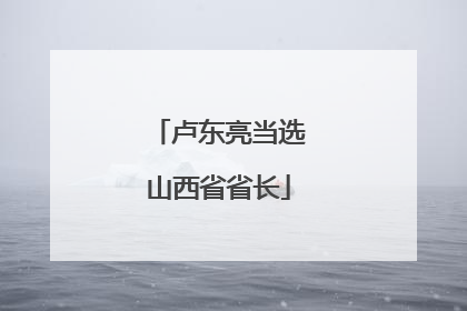 卢东亮当选山西省省长