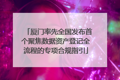 厦门率先全国发布首个聚焦数据资产登记全流程的专项合规指引