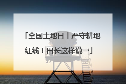 全国土地日丨严守耕地红线！田长这样说→