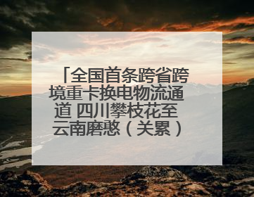 全国首条跨省跨境重卡换电物流通道 四川攀枝花至云南磨憨（关累）换电干线启动