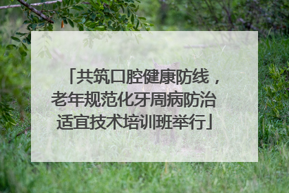 共筑口腔健康防线，老年规范化牙周病防治适宜技术培训班举行
