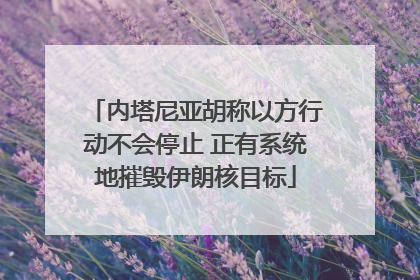 内塔尼亚胡称以方行动不会停止 正有系统地摧毁伊朗核目标