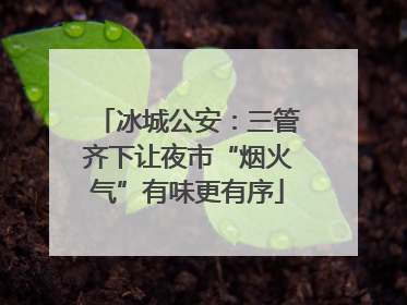 冰城公安：三管齐下让夜市“烟火气”有味更有序