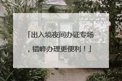 出入境夜间办证专场，错峰办理更便利！